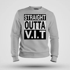 Straight Outta Vit Men/Unisex Sweatshirt in Grey Melange Color