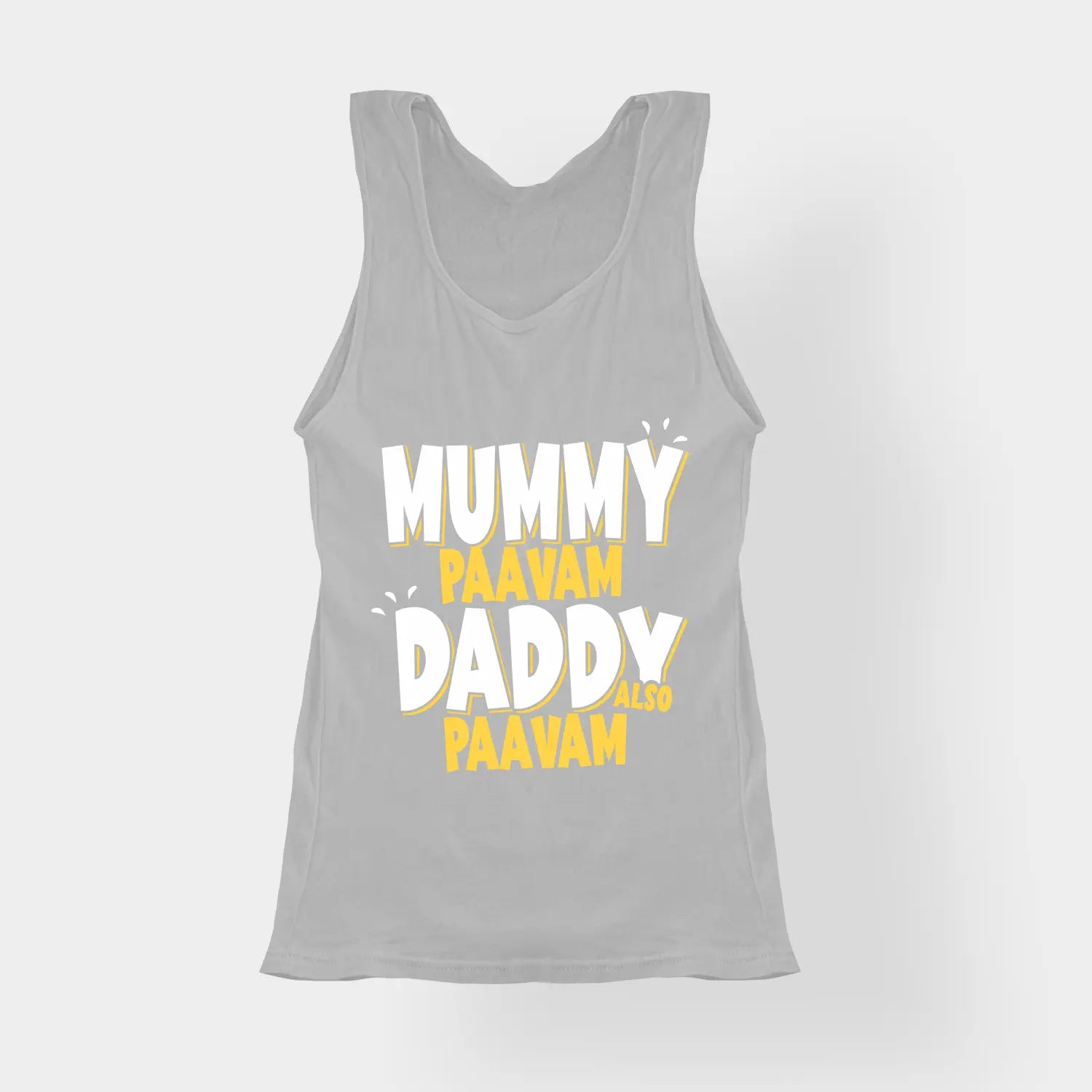 Mummy Paavam, Daddy Also Paavam Women's Tank Top in Grey Melange Color