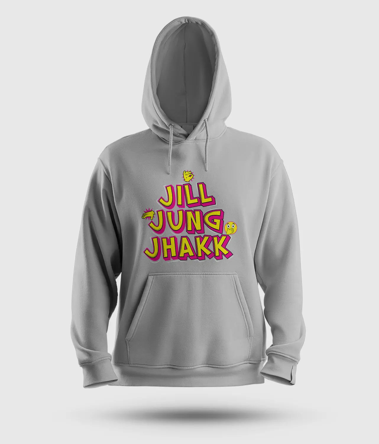Jill Jung Jhakk Men/Unisex Hoodie in Grey Melange Color