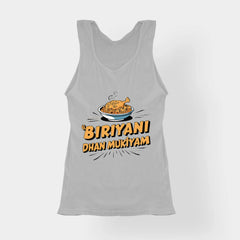 Biriyani Dhan Mukiyam Women's Tank Top in Grey Melange Color