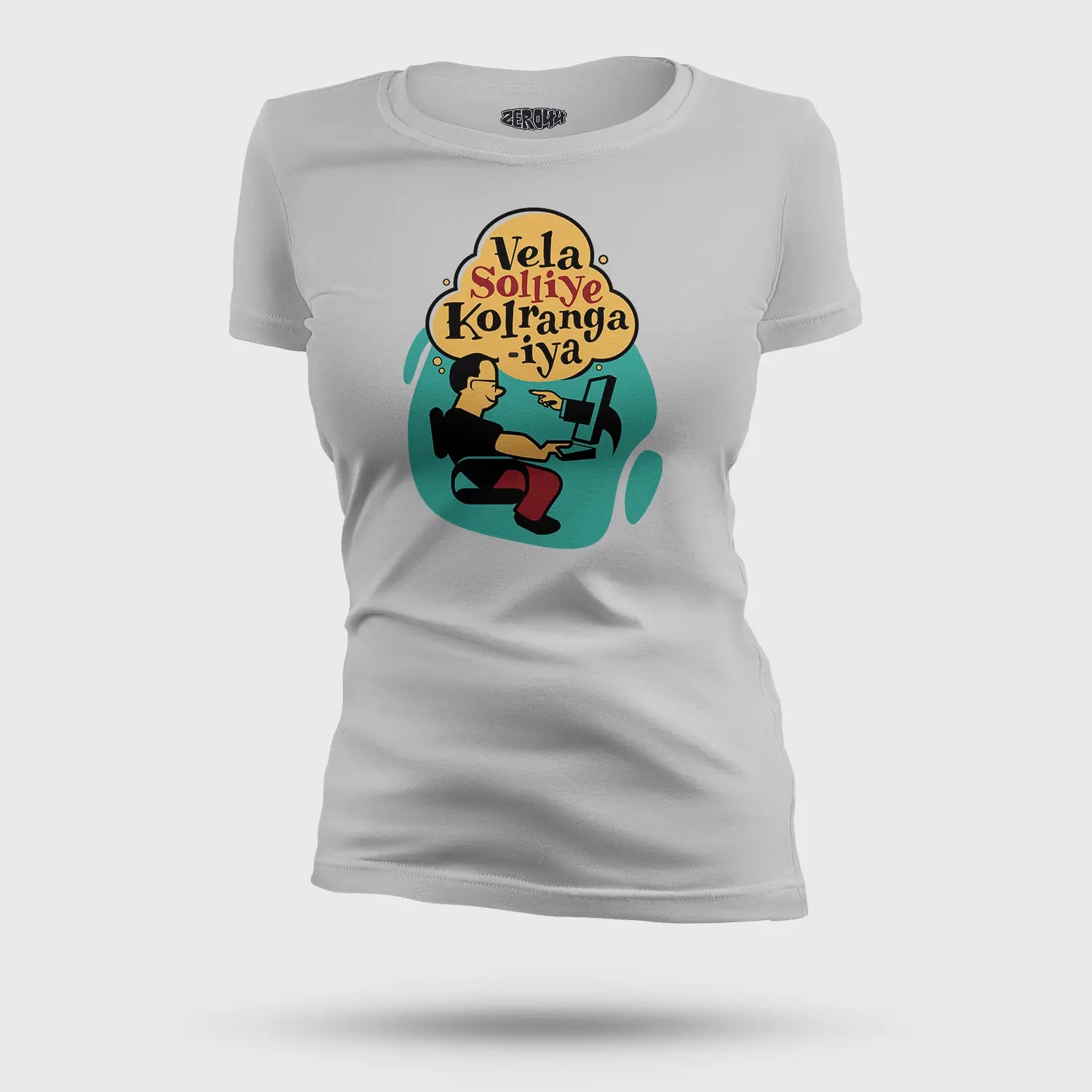 Vela Soliye Kolrangaiya Women's T-Shirt in Grey Melange Color