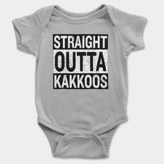 Straight Outta Kakkoos Onesie/Romper in Grey Melange Color