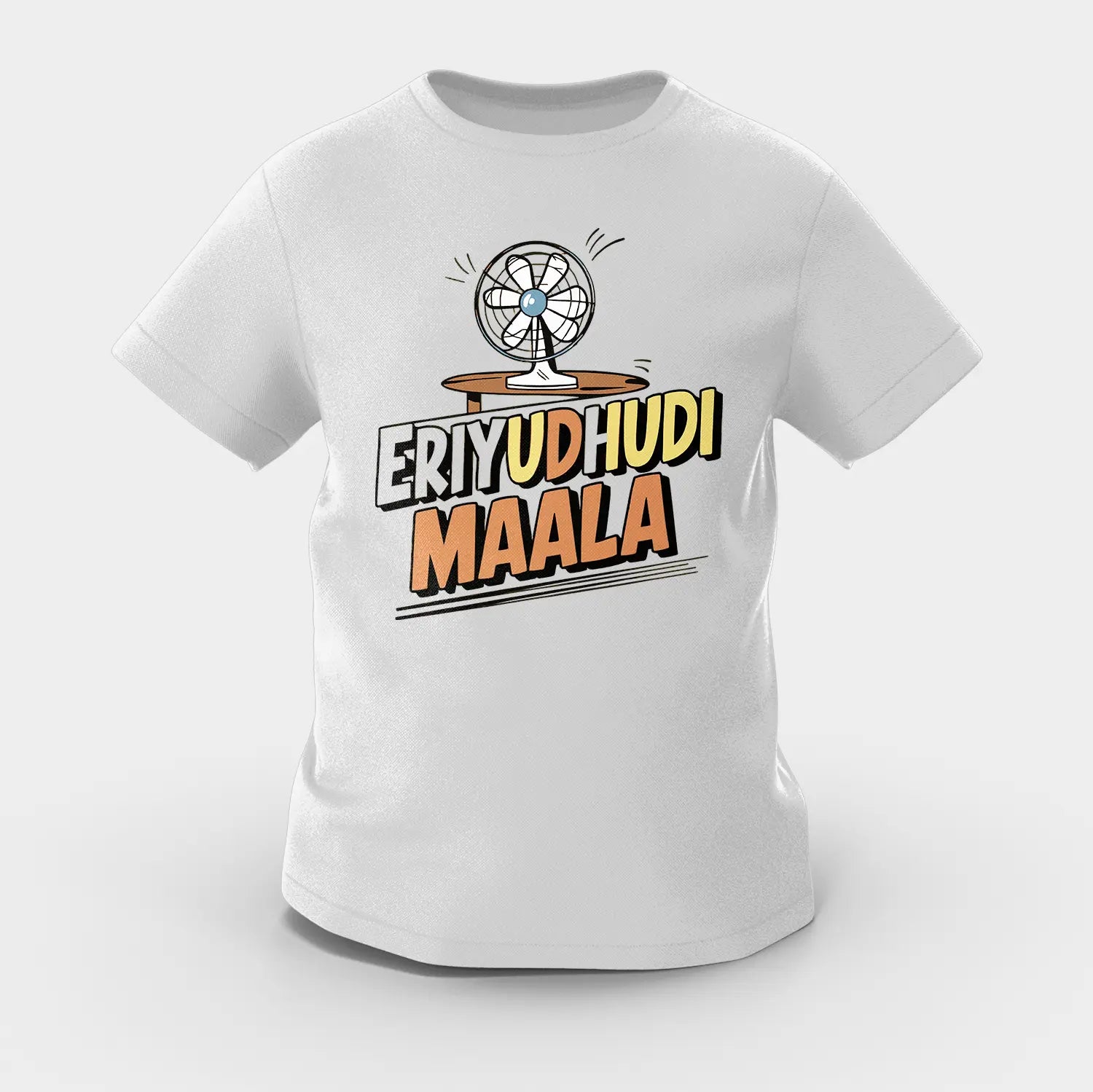 Eriyudhudi Maala Girls Round Neck T-Shirt in Grey Melange Color