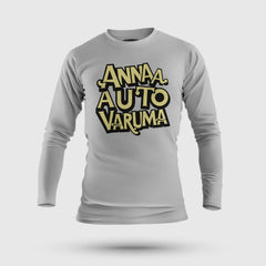 Anna Auto Varuma Men/Unisex Long Sleeve T-Shirt in Grey Melange Color