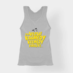 Ena Vechi Kaamedy Keemady Panaliye Women's Tank Top in Grey Melange Color