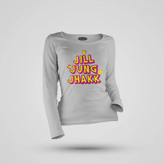 Jill Jung Jhakk Women's Long Sleeve T-Shirt in Grey Melange Color