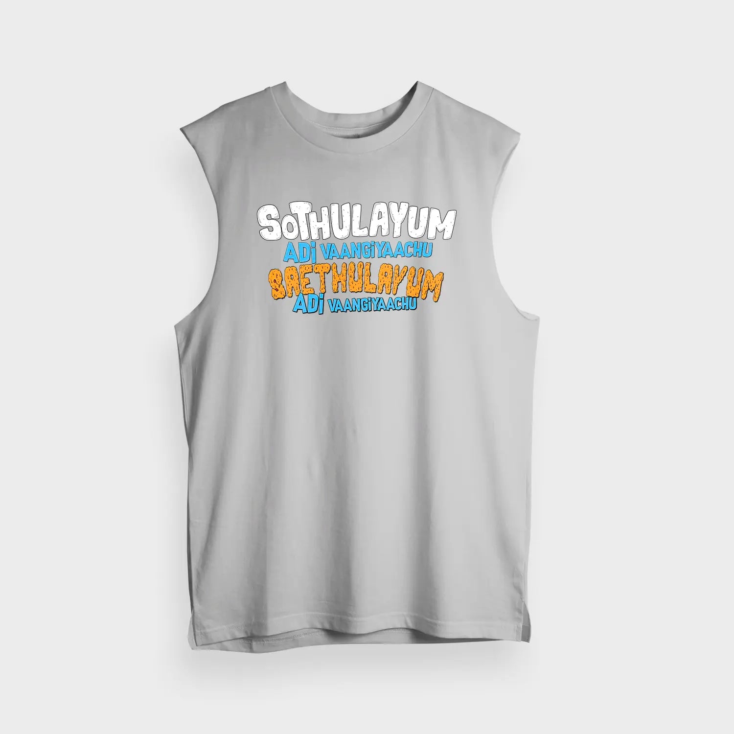 Sothulayum Adi Vaangiyaachu Saethulayum Adi Vaangiyaachu Men/Unisex Tank Top in Grey Melange Color