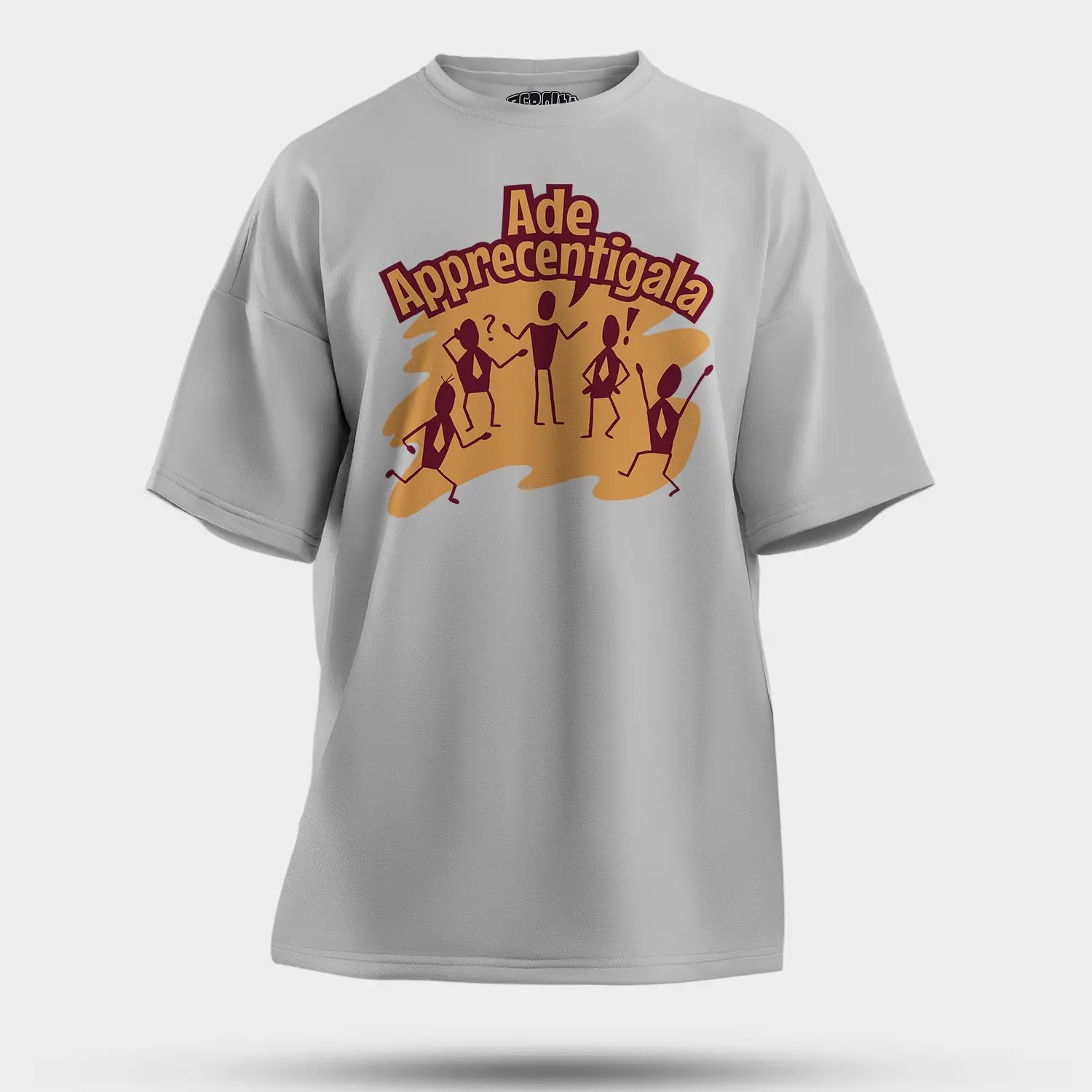 Ade Apprecentingala Men/Unisex Oversized T-Shirt in Grey Melange Color