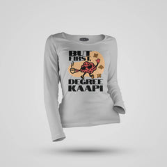But First Degree Kaapi Women's Long Sleeve T-Shirt in Grey Melange Color