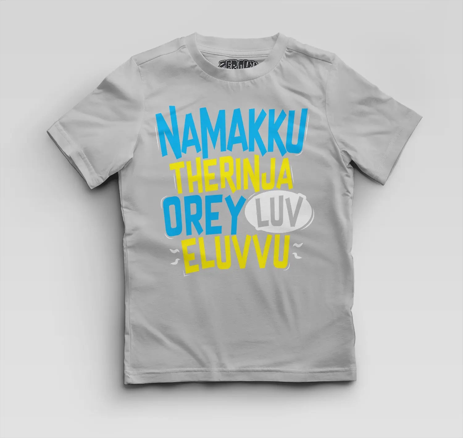 Namakku Therinja Orey Luv, Eluvvu Boys Round Neck T-Shirt in Grey Melange Color
