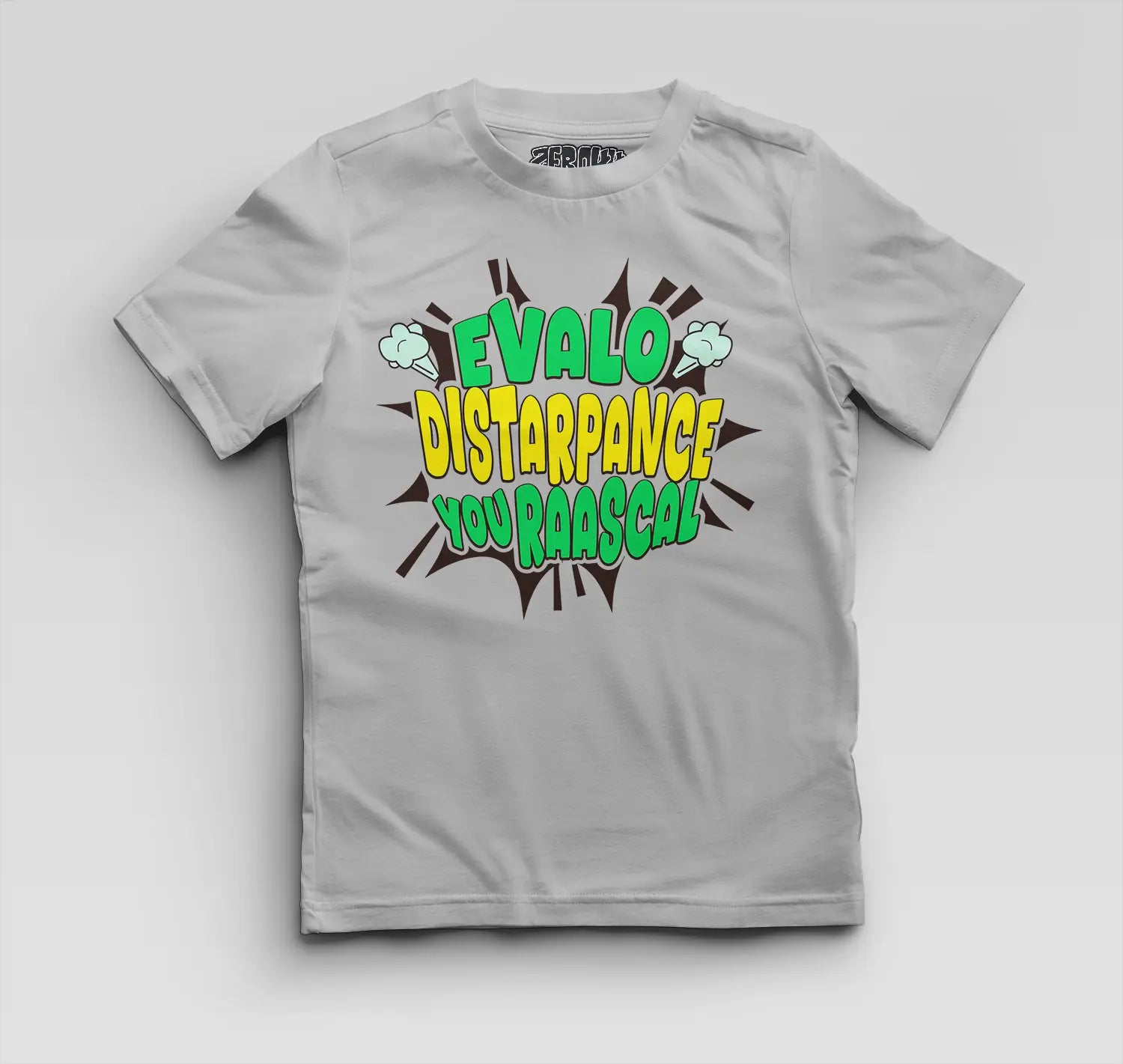 Evalo Distarpance You Raascal Boys Round Neck T-Shirt in Grey Melange Color