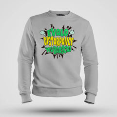 Evalo Distarpance You Raascal Men/Unisex Sweatshirt in Grey Melange Color