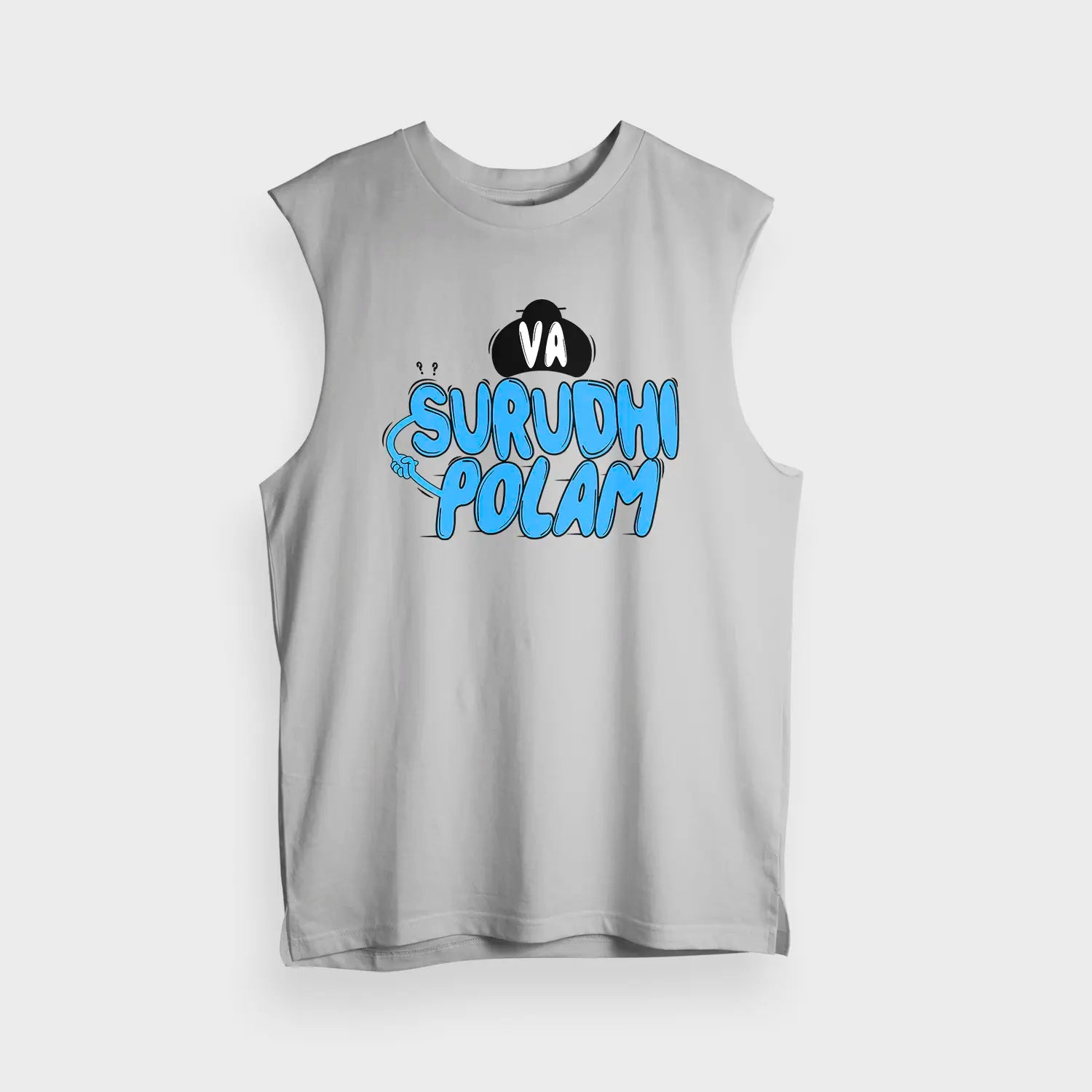 Va Surudhi Polam Men/Unisex Tank Top in Grey Melange Color