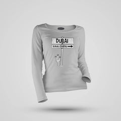 Dubai Kuruku Sandhu Women's Long Sleeve T-Shirt in Grey Melange Color