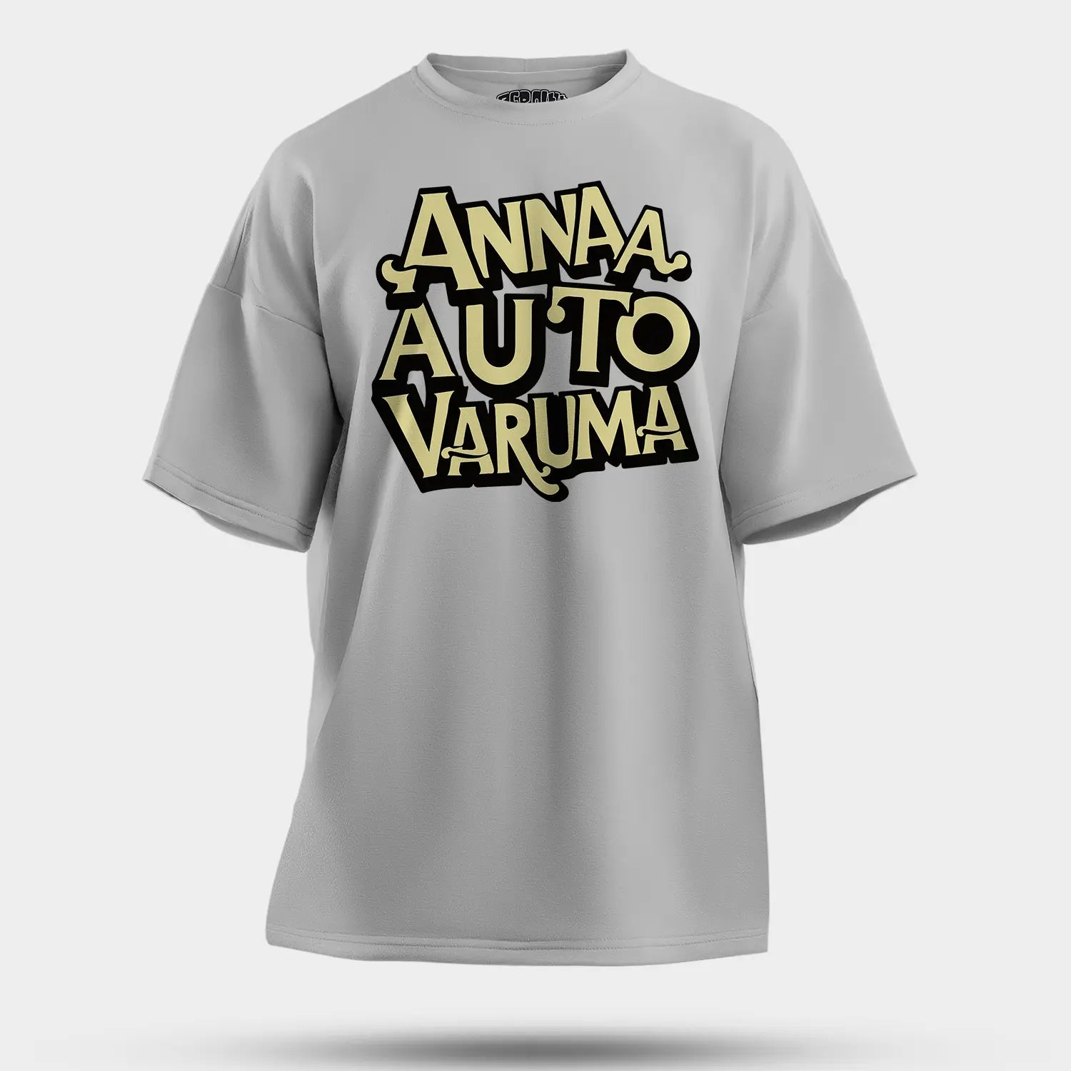 Anna Auto Varuma Men/Unisex Oversized T-Shirt in Grey Melange Color