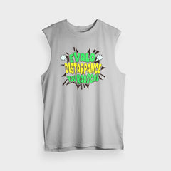 Evalo Distarpance You Raascal Men/Unisex Tank Top in Grey Melange Color