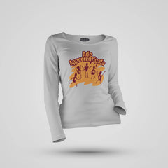 Ade Apprecentingala Women's Long Sleeve T-Shirt in Grey Melange Color