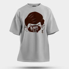 Be Happy Cool Down Cool Down Cool Down Men/Unisex Oversized T-Shirt in Grey Melange Color