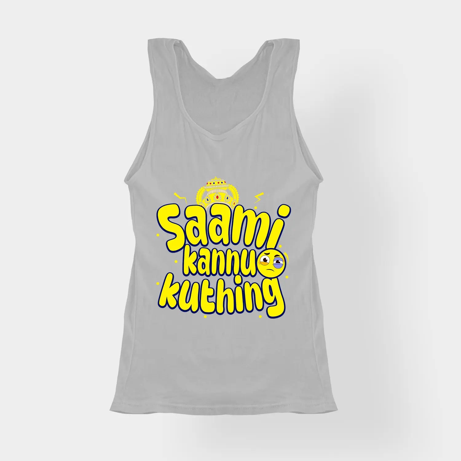 Saami Kannu Kuthing Women's Tank Top in Grey Melange Color