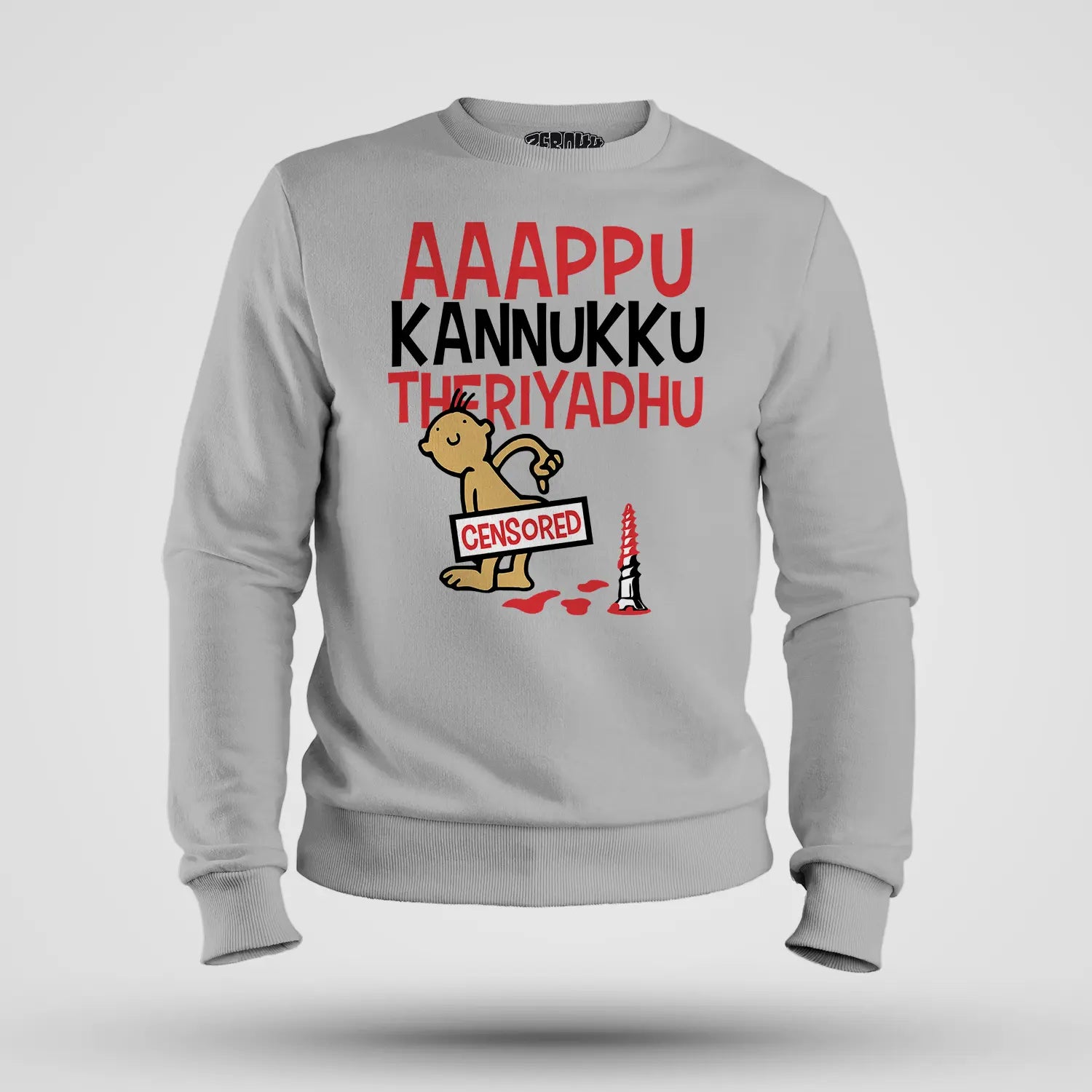 Aaappu Kannukku Theriyadhu Men/Unisex Sweatshirt in Grey Melange Color