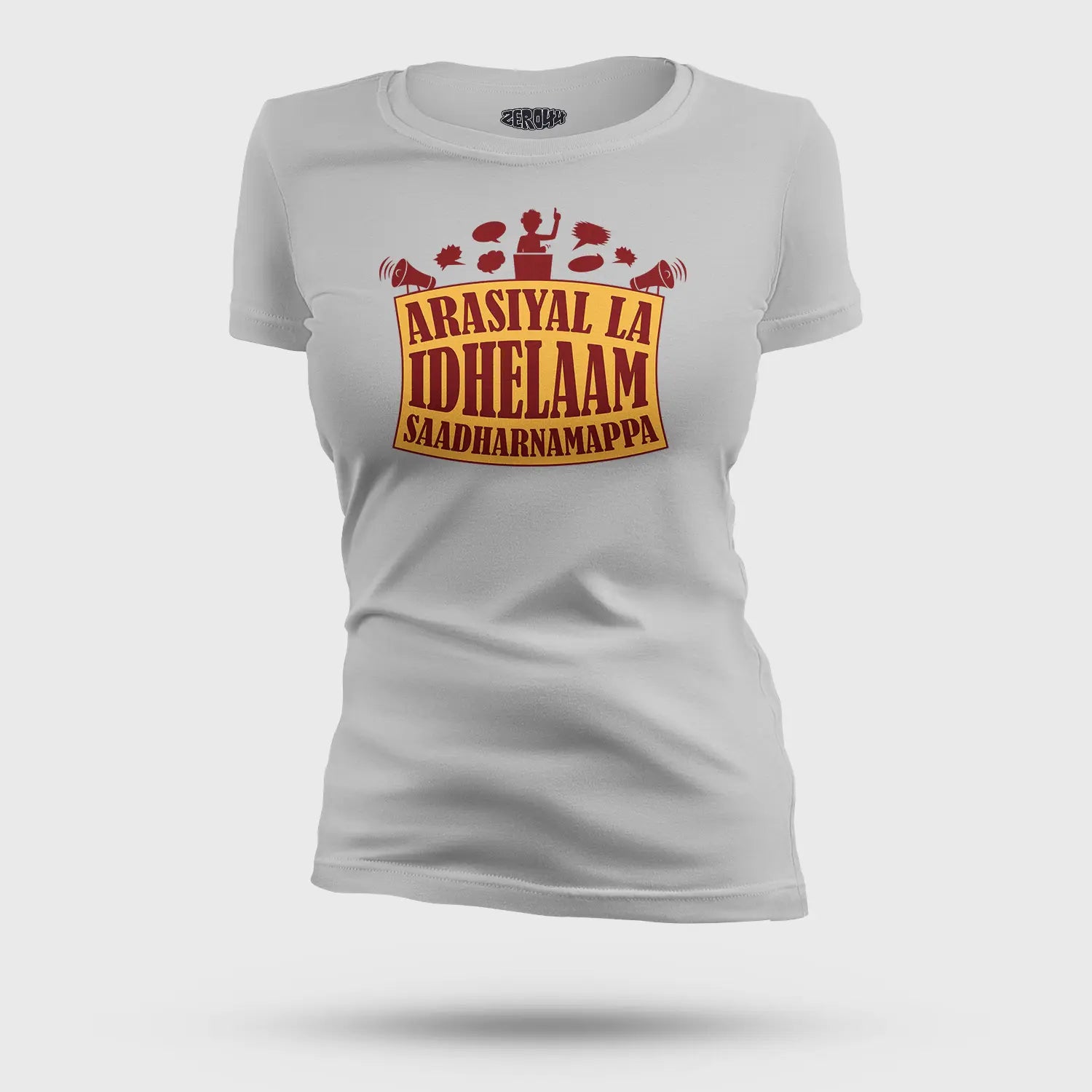 Arasiyal La Idhellam Saadharnamappa Women's T-Shirt in Grey Melange Color