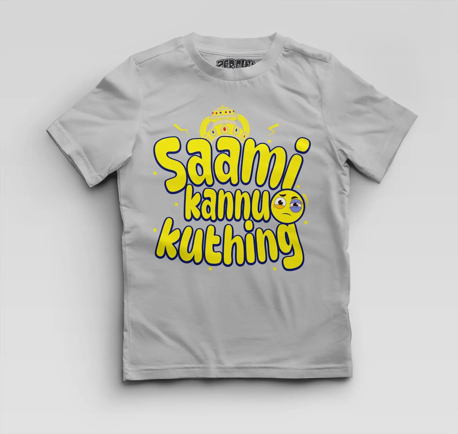 Saami Kannu Kuthing Boys Round Neck T-Shirt in Grey Melange Color
