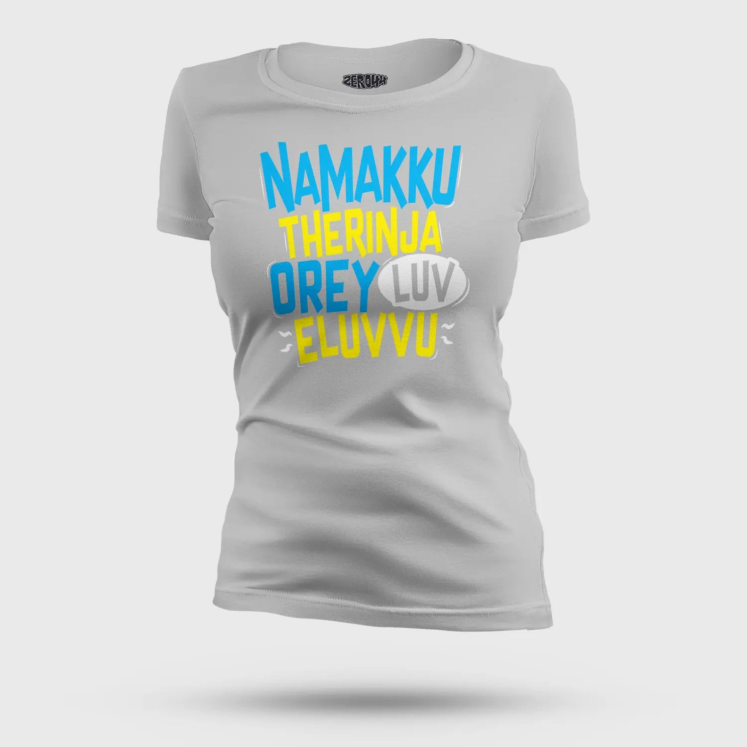 Namakku Therinja Orey Luv, Eluvvu Women's T-Shirt in Grey Melange Color