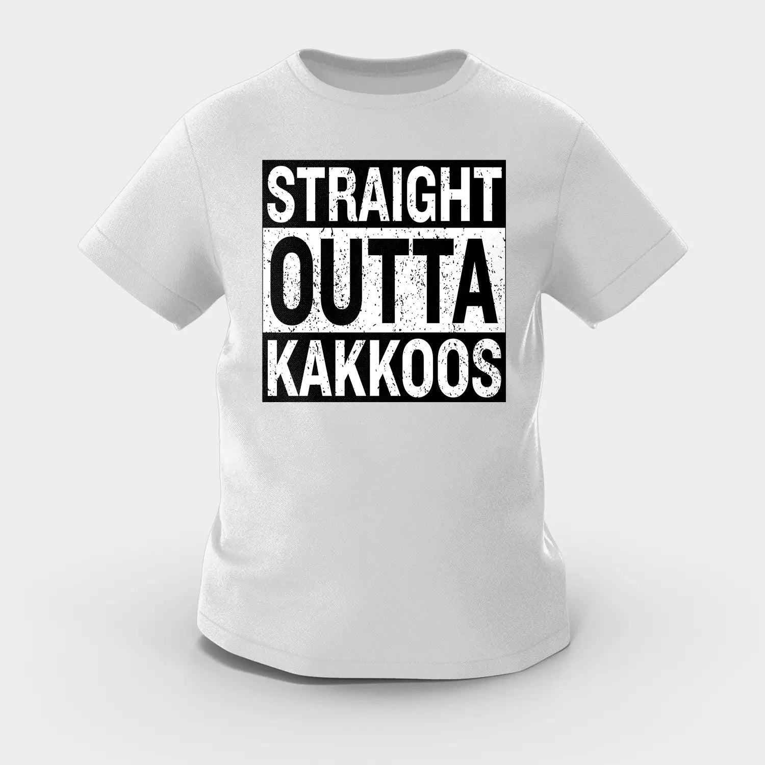 Straight Outta Kakkoos Girls Round Neck T-Shirt in Grey Melange Color