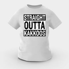 Straight Outta Kakkoos Girls Round Neck T-Shirt in Grey Melange Color