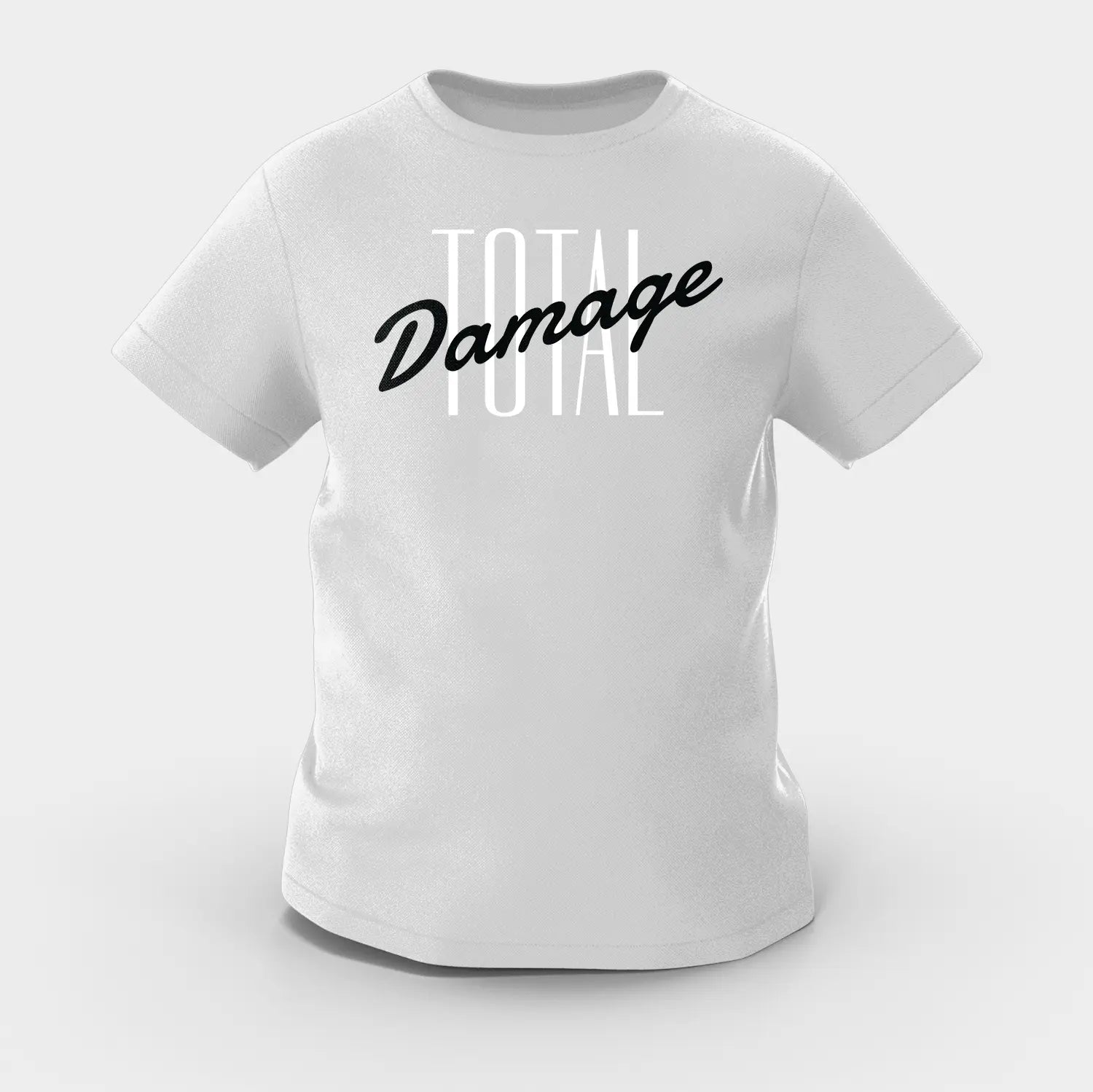 Total Damage Girls Round Neck T-Shirt in Grey Melange Color