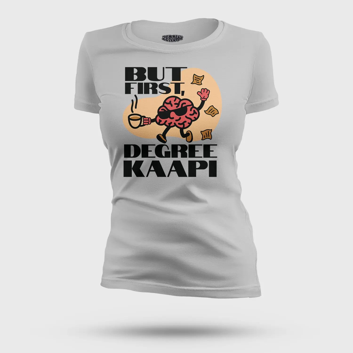 But First Degree Kaapi Women's T-Shirt in Grey Melange Color