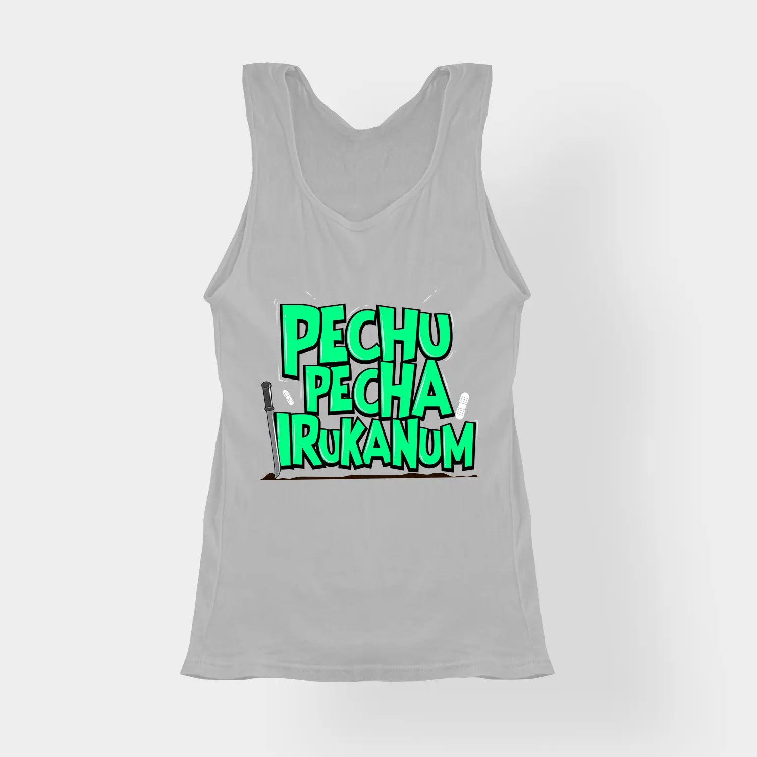 Pechu Pecha Irrukanum Women's Tank Top in Grey Melange Color
