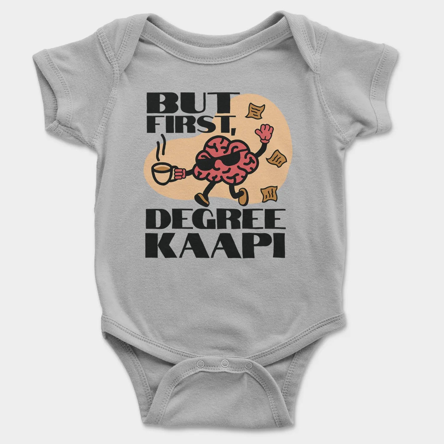 But First Degree Kaapi Onesie/Romper in Grey Melange Color