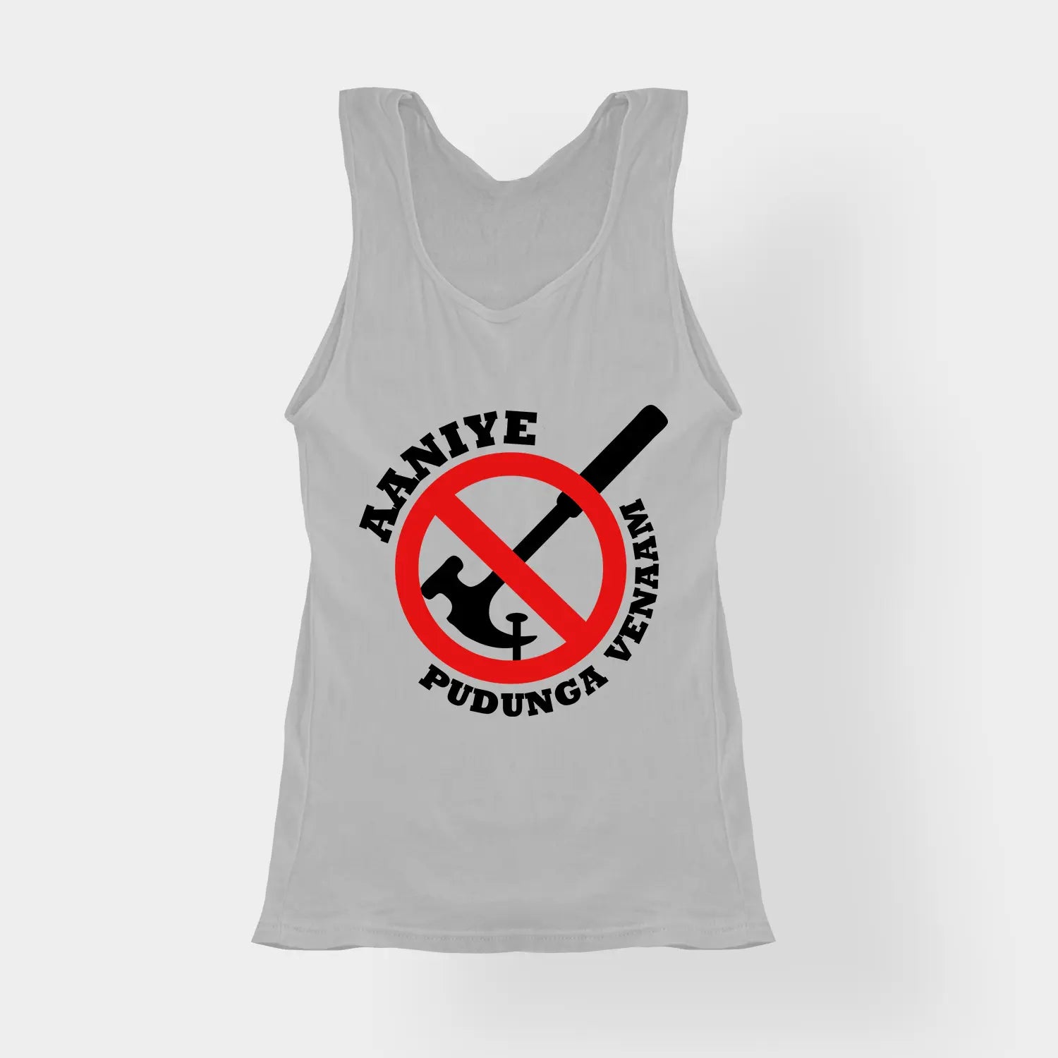 Aaniye Pudunga Venaam Women's Tank Top in Grey Melange Color