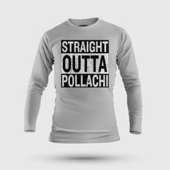 Straight Outta Pollachi Men/Unisex Long Sleeve T-Shirt in Grey Melange Color