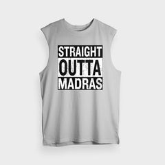Straight Outta Madras Men/Unisex Tank Top in Grey Melange Color