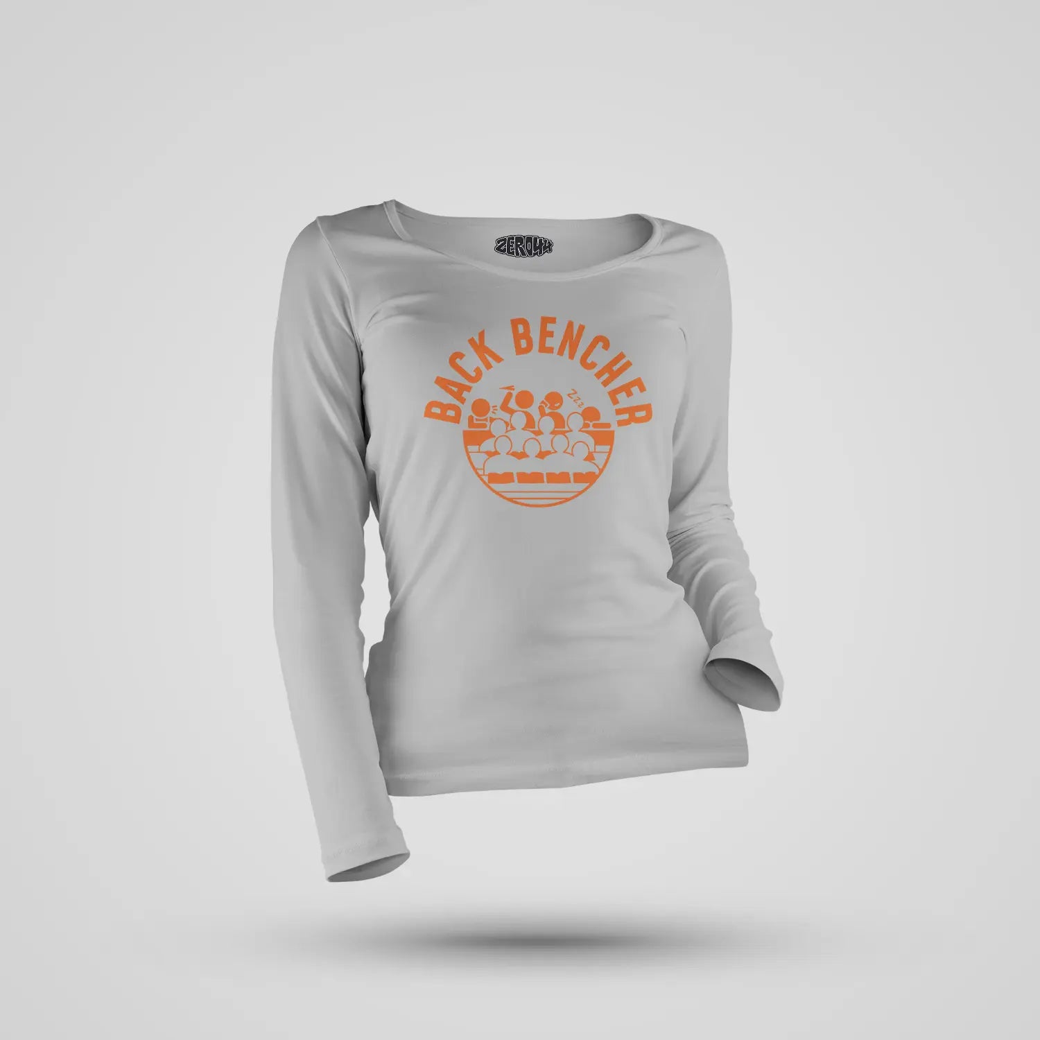 Back Bencher Women's Long Sleeve T-Shirt in Grey Melange Color