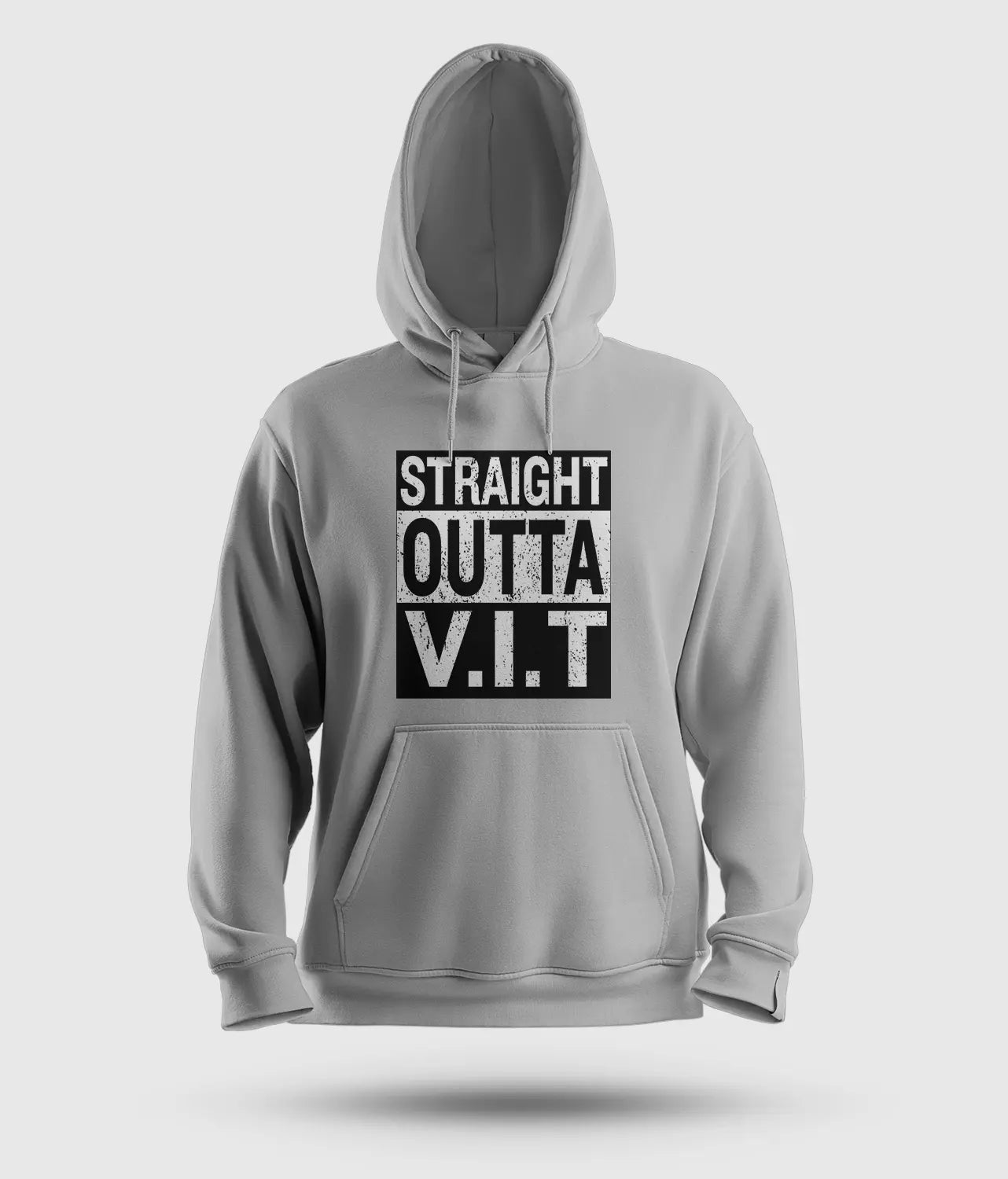 Straight Outta Vit Men/Unisex Hoodie in Grey Melange Color