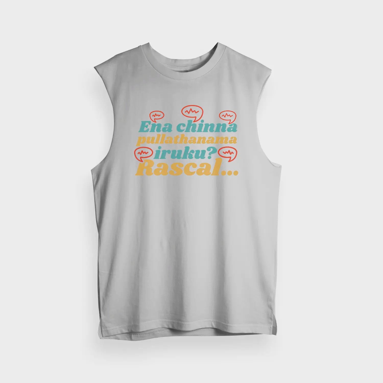 Ena Chinna Pulla Thanama Iruku Rascal Men/Unisex Tank Top in Grey Melange Color