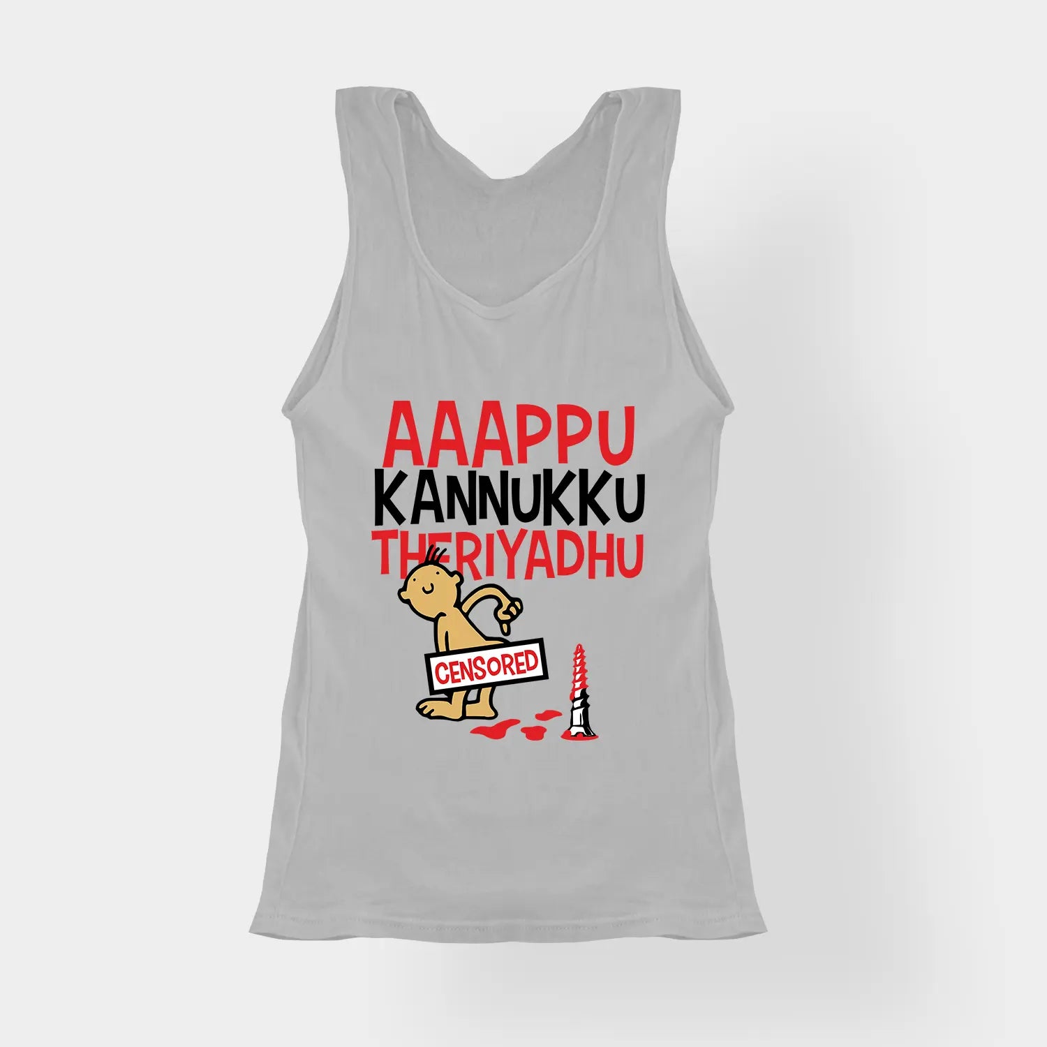 Aaappu Kannukku Theriyadhu Women's Tank Top in Grey Melange Color
