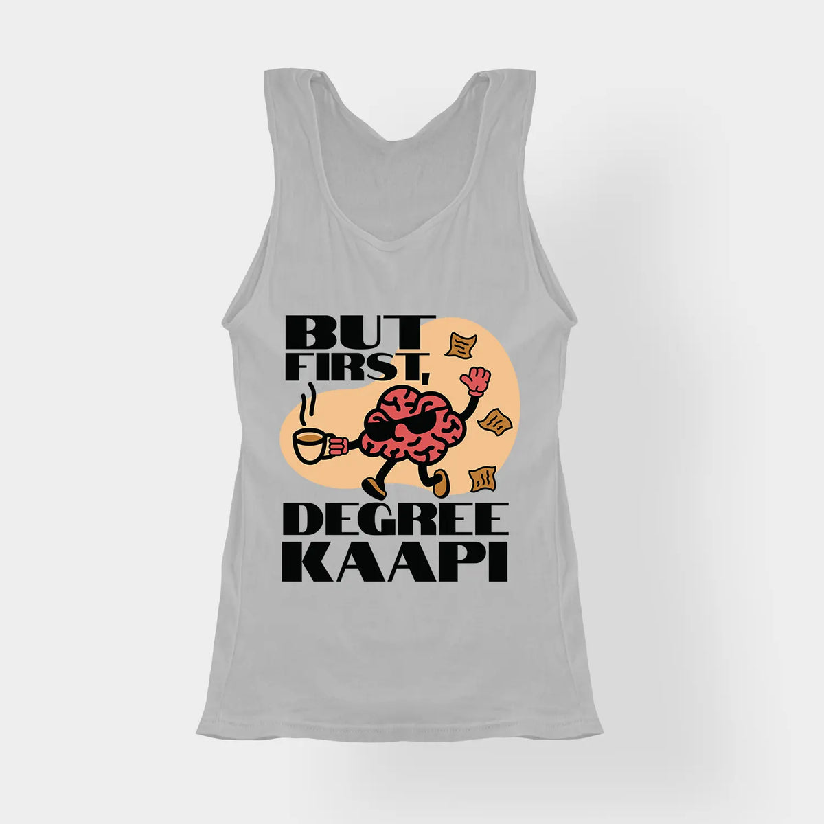But First Degree Kaapi Women's Tank Top in Grey Melange Color