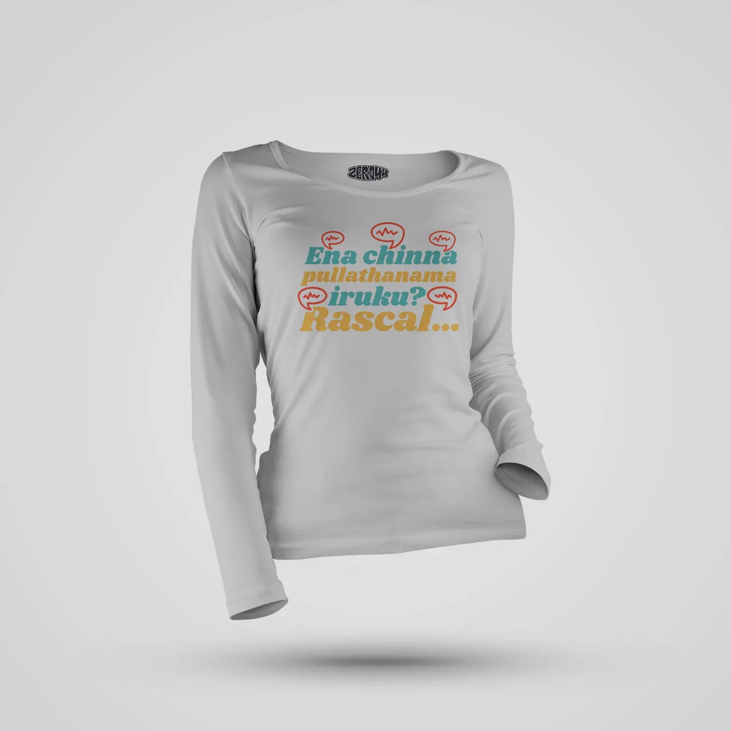 Ena Chinna Pulla Thanama Iruku Rascal Women's Long Sleeve T-Shirt in Grey Melange Color
