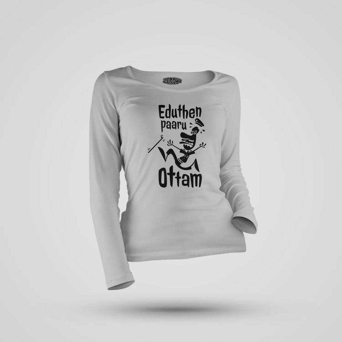 Eduthen Paaru Ottam Women's Long Sleeve T-Shirt in Grey Melange Color