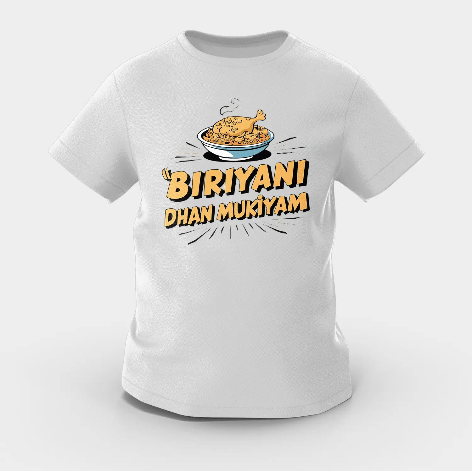 Biriyani Dhan Mukiyam Girls Round Neck T-Shirt in Grey Melange Color