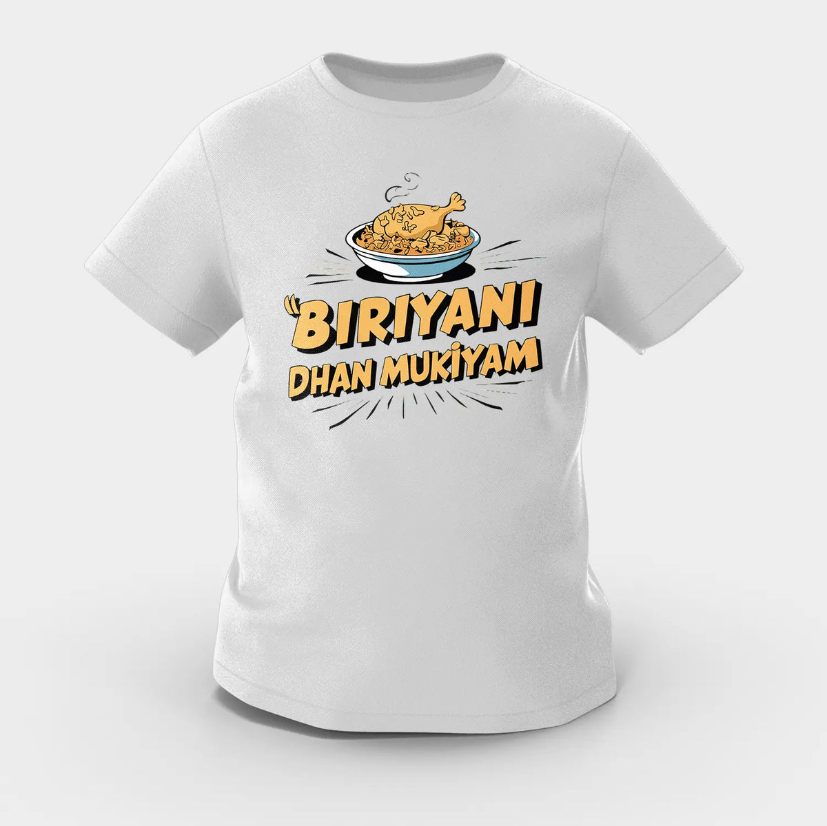 Biriyani Dhan Mukiyam Girls Round Neck T-Shirt in Grey Melange Color