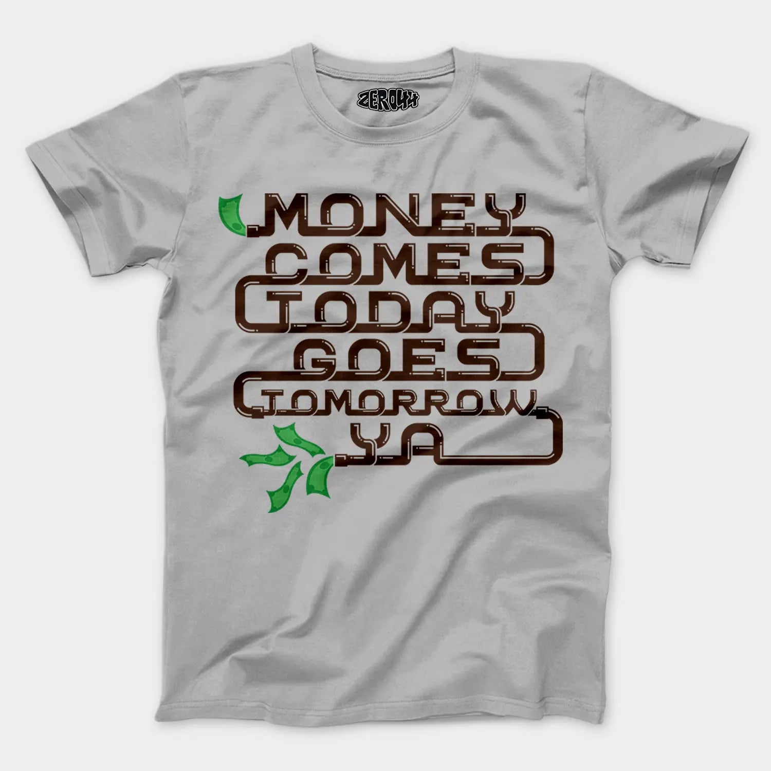 Money Comes Today Goes Tomorrow Ya Men/Unisex T-Shirt in Grey Melange Color