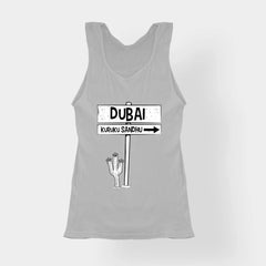 Dubai Kuruku Sandhu Women's Tank Top in Grey Melange Color