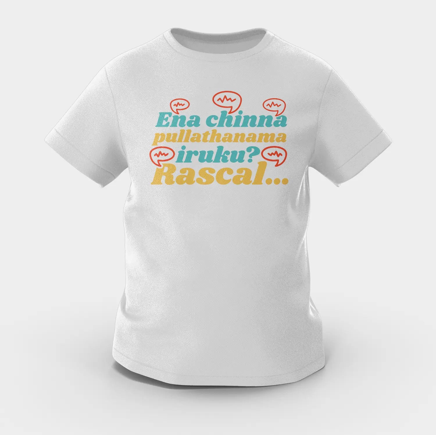 Ena Chinna Pulla Thanama Iruku Rascal Girls Round Neck T-Shirt in Grey Melange Color