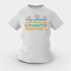 Ena Chinna Pulla Thanama Iruku Rascal Girls Round Neck T-Shirt in Grey Melange Color