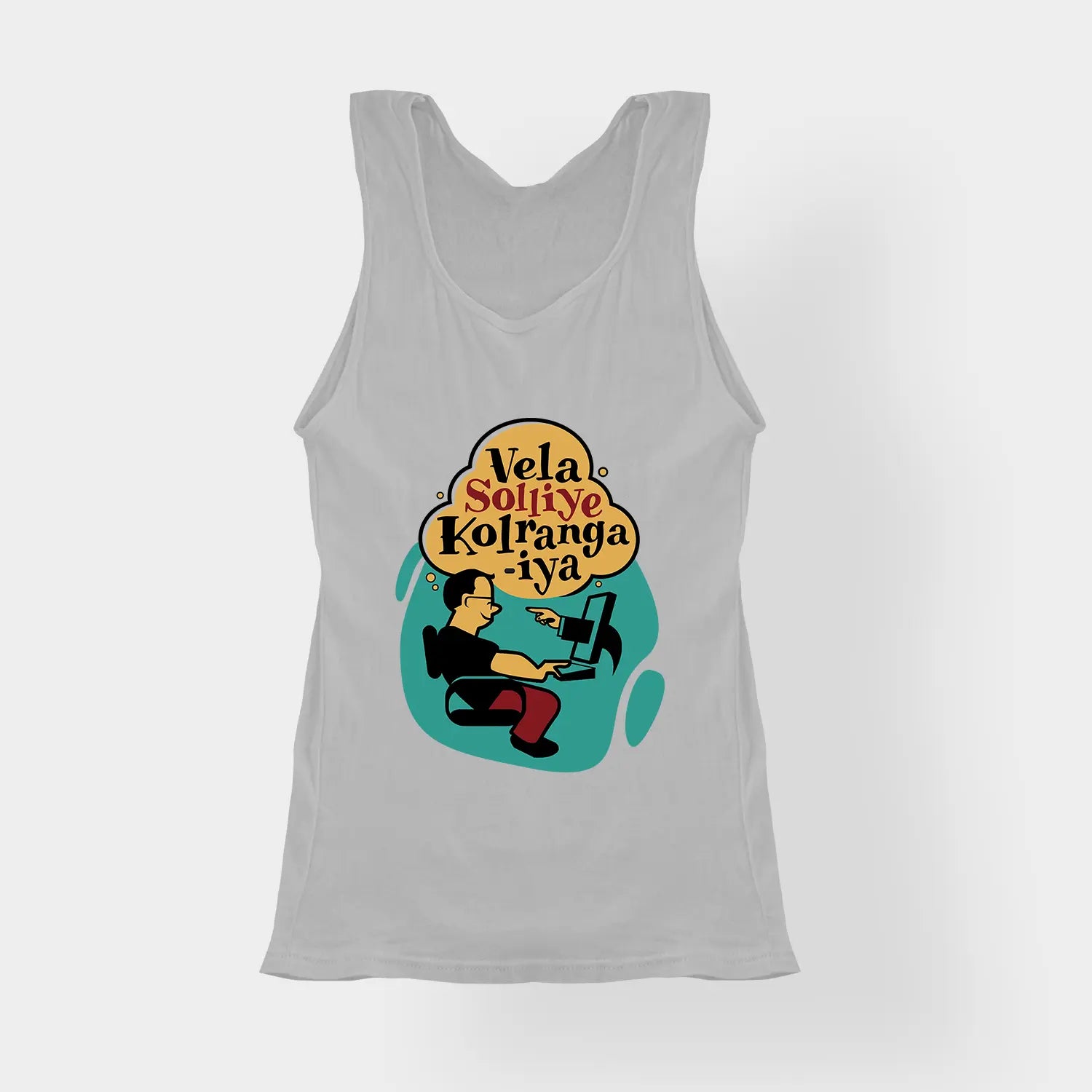 Vela Soliye Kolrangaiya Women's Tank Top in Grey Melange Color